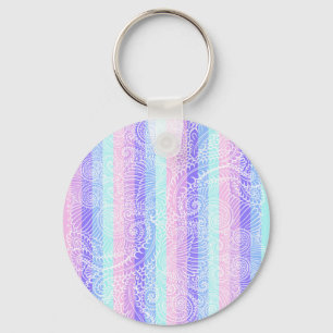 Pastel Candy Wirbel   Streifenfantasiemuster Schlüsselanhänger