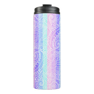 Pastel Candy Wirbel Streifenfantasiemuster Thermosbecher