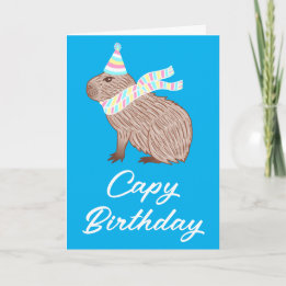Pastel Capy Birthday Funny Capybara Lover Karte