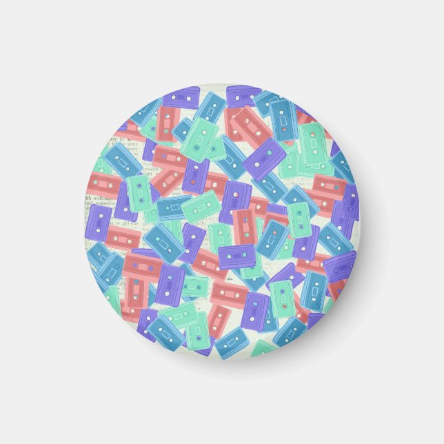 Pastel Cassette Tapes - ästhetische Musik der 90er Magnet (Vorne)