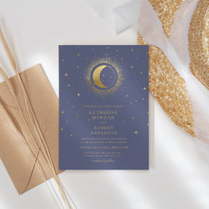 Pastel Celestial Gold Stars Einladung Hochzeiten