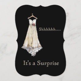Pastel Chalk Wedding Dress Bridal Shower Surprise Einladung