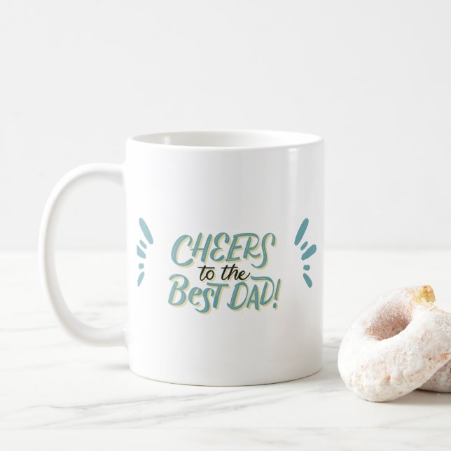 Pastel "Cheer To The Best Dad" For Father's Day Kaffeetasse (Mit Donut)