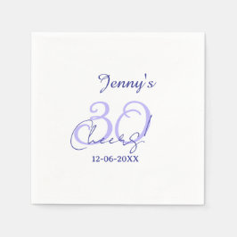 Pastel cheers 30th birthday purple elegant name da serviette