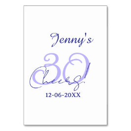 Pastel cheers 30th birthday purple elegant name da tischnummer