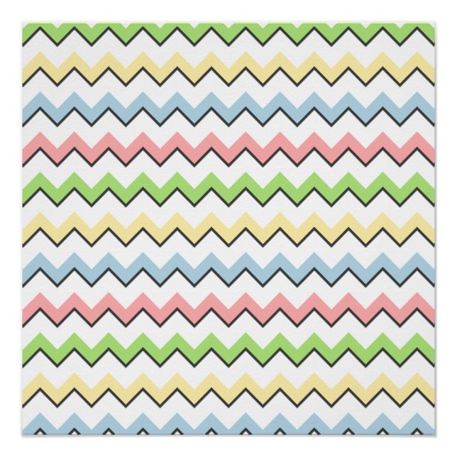 Pastel Chevron-Drop Shadow by Shirley Taylor Poster (Vorderseite)