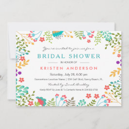 Pastel Chic Blue Floral Brautparty Einladung