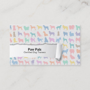 Pastel Chien Silhouettes Chien Carte de visite de 