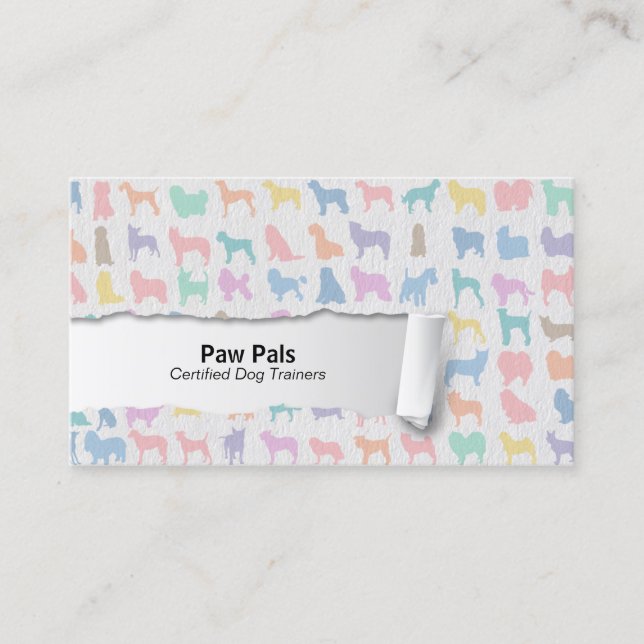 Pastel Chien Silhouettes Chien Carte de visite de  (Devant)