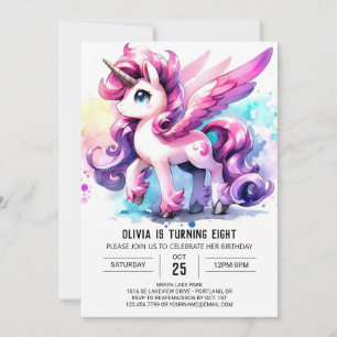 Pastel Children Horse Geburtstag Einladung