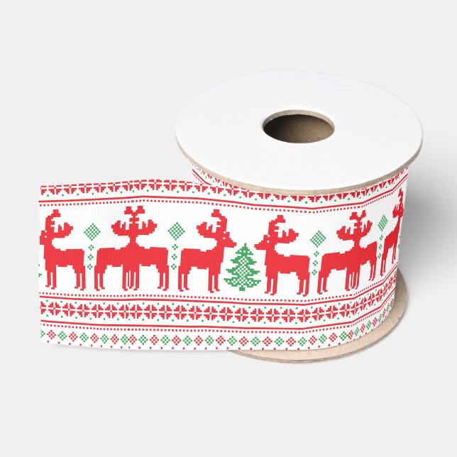 Pastel Christmas Aesthetic Pattern- Holiday Vibes Ripsband (Spule)