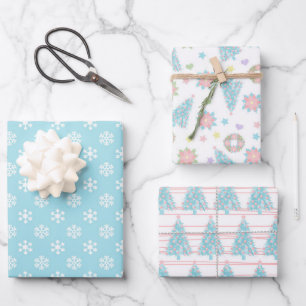 Pastel Christmas Geschenkpapier Set