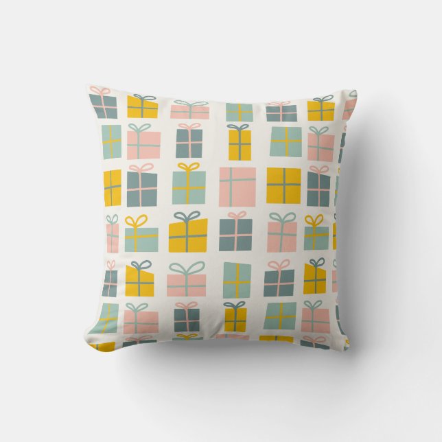 Pastel Christmas Gifts Kissen (Vorderseite)