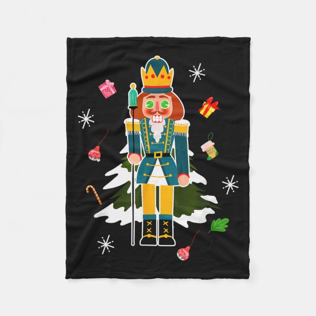 Pastel Christmas Nutcracker In Snow Christmas  Fleecedecke (Vorderseite)
