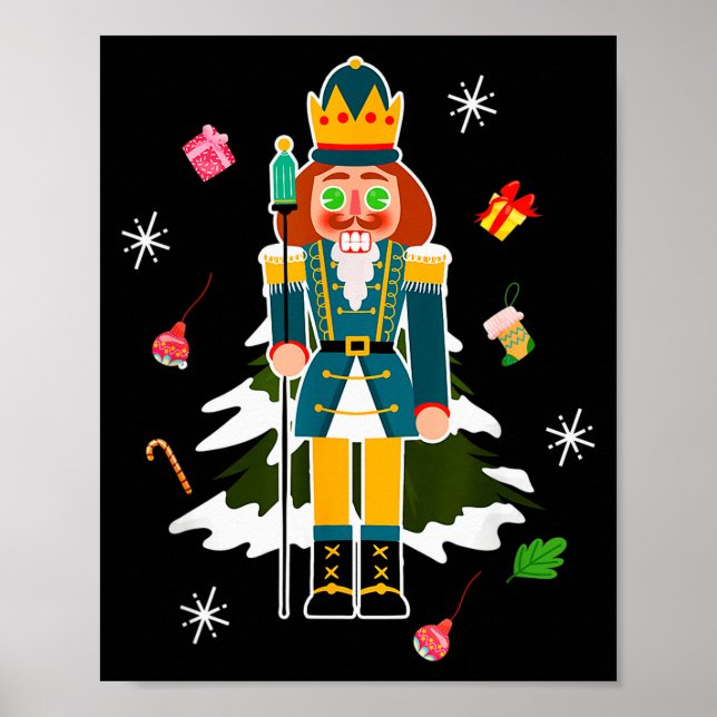 Pastel Christmas Nutcracker In Snow Christmas  Poster (Vorne)