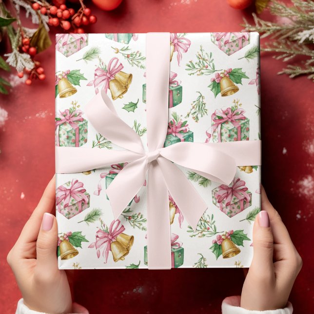 Pastel Christmas Pattern Wrapping Paper Geschenkpapier (Von Creator hochgeladen)