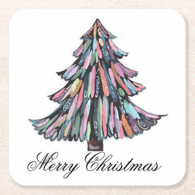 Pastel Christmas Rechteckiger Pappuntersetzer (Vorderseite)