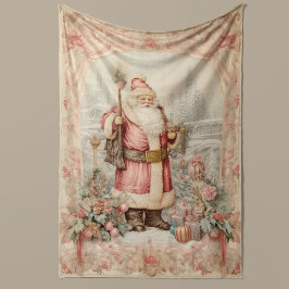 Pastel Christmas Retro Santa Claus Wohngestaltung Fleecedecke