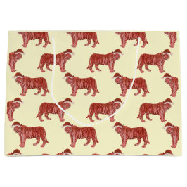 Pastel Christmas Safari Tiere Pink Tiger Wrappin Große Geschenktüte