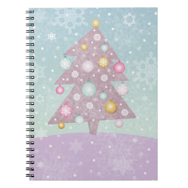 Pastel Christmas Tree Notebook Notizblock (Vorderseite)