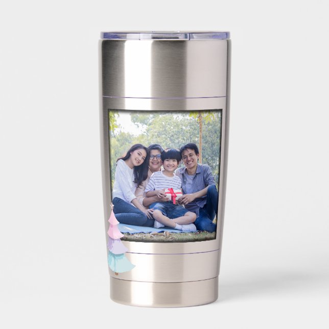 Pastel Christmas Tree Thermobecher (Vorderseite)