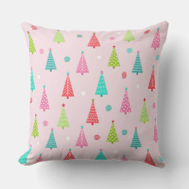 Pastel Christmas Tree Throw Pillow  Kissen