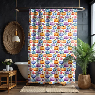 Pastel Citrouille Rideau de douche d'automne