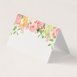 Pastel Citrus Floral Kleine Süsse Platzkarte