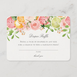 Pastel Citrus Floral Süsse Diaper Beilage Begleitkarte