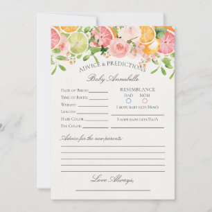 Pastel Citrus Floral Süsse Ratschläge für die Kind Einladung