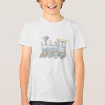 Pastel Classic Steam Train Engine Illustration