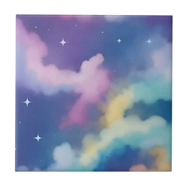 Pastel Clouds auf der Starry Night Sky Fliese (Vorderseite)