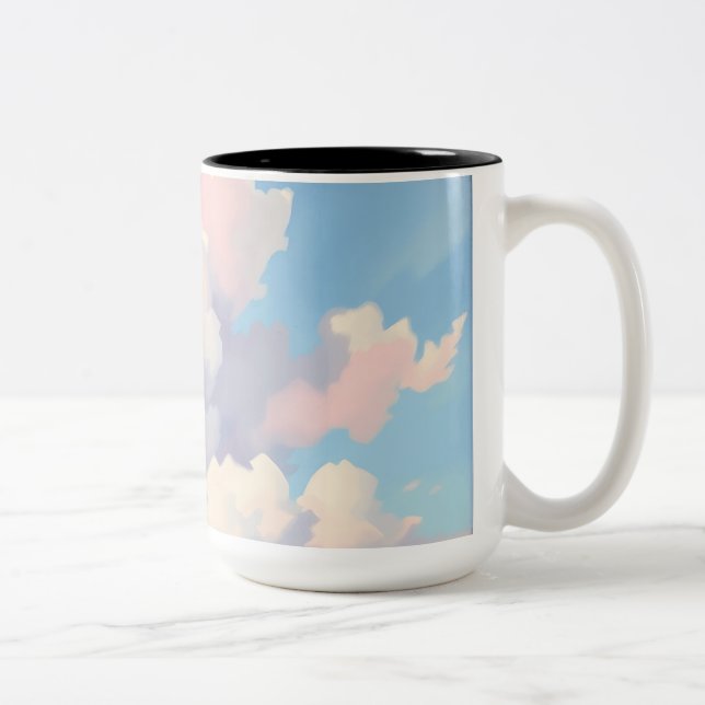 Pastel Clouds Impression Zweifarbige Tasse (Rechts)