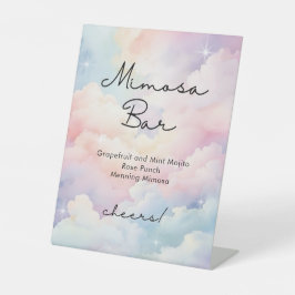 Pastel Clouds Sky Mimosa Bar Brautparty Sockelschild