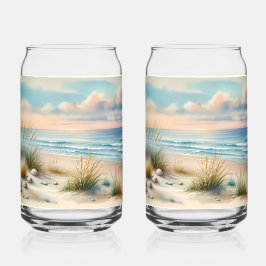 Pastel Coastal Dunes Watercolor Dosenglas