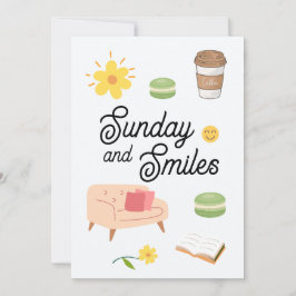 Pastel Coffee Date Card | Chill Sunday Vibes Einladung