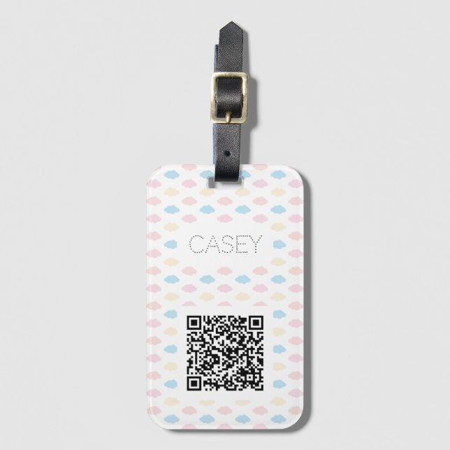 Pastel Color Clouds Pink Blue Yellow Modern. Gepäckanhänger (Vorderseite Vertikal)