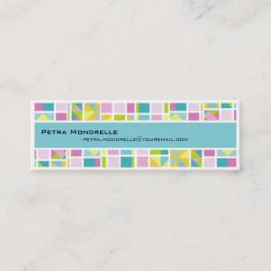 Pastel Color Grid Skinny Business Card Mini Visitenkarte