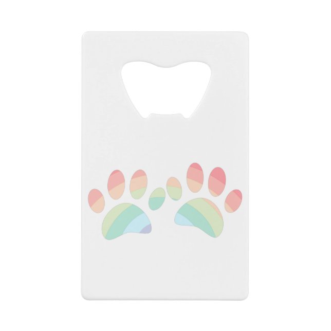 Pastel Color Rainbow Chien Empreintes de pattes (Devant)