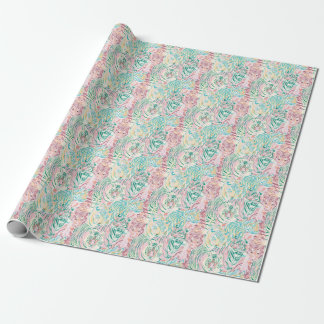 Pastel Color Tiger Art Muster Geschenkpapier