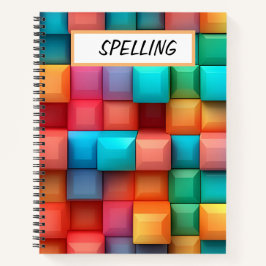 PASTEL COLORED 3-D EFFEKTS CUBES NOTIZBUCH