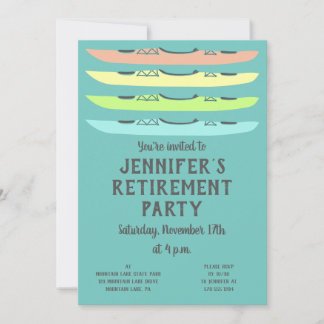 Pastel Colored Kayaks Kayaking Themed Party Einladung