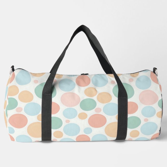 Pastel Colored Polka Dots Duffle Bag (Vorderseite)