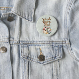 Pastel Colored Pumpkins Friendsgiving Fest Button