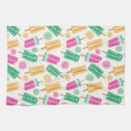 PASTEL COLORED SOMMER POPSICKLES & OBST GESCHIRRTUCH