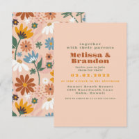 Pastel Colorful 70er Wedding Einladung