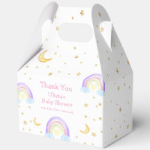 Pastel Colorful Rainbow Moon Sky Babydusche