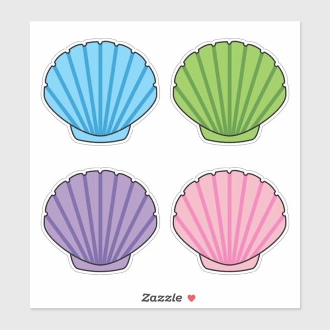 Pastel Colorful Seashell Pack Aufkleber (Blatt)