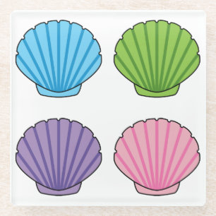 Pastel Colorful Seashell Pack Glasuntersetzer