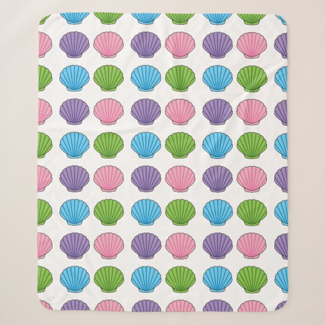 Pastel Colorful Seashell Pack Sherpadecke (Vorderseite)